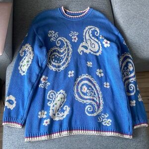 Vintage floral wool knit